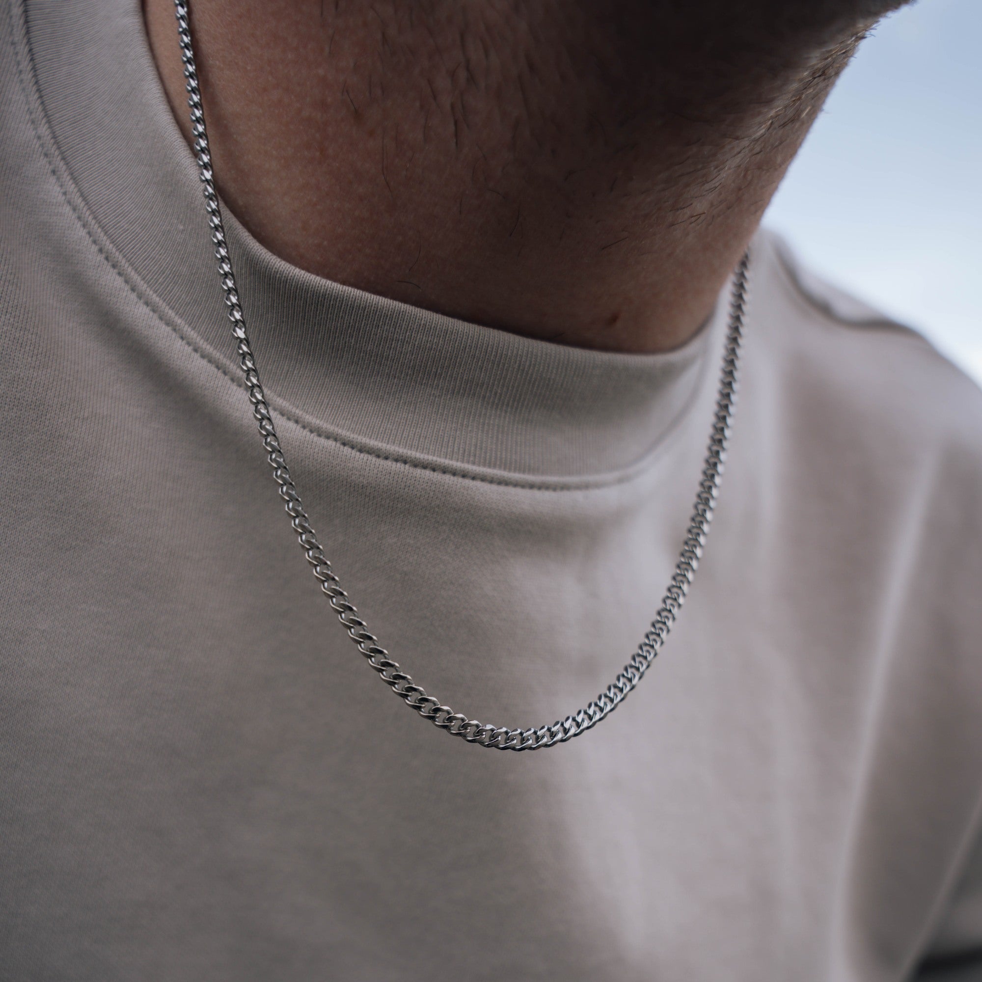 Thin Silver Cuban Chain (3MM) For Men - Multiple Sizes | Twistedpendant