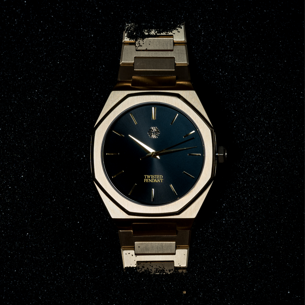 Mens Gold & Black Watch - Steel Watches For Men - By Twistedpendant