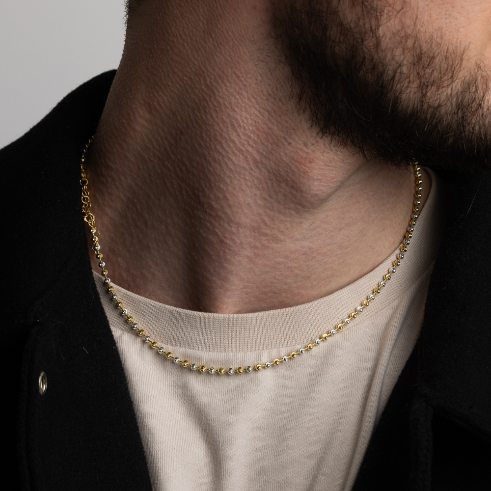 23K Gold Moon Cut Chain Mens Gold Link Chain By Twistedpendant