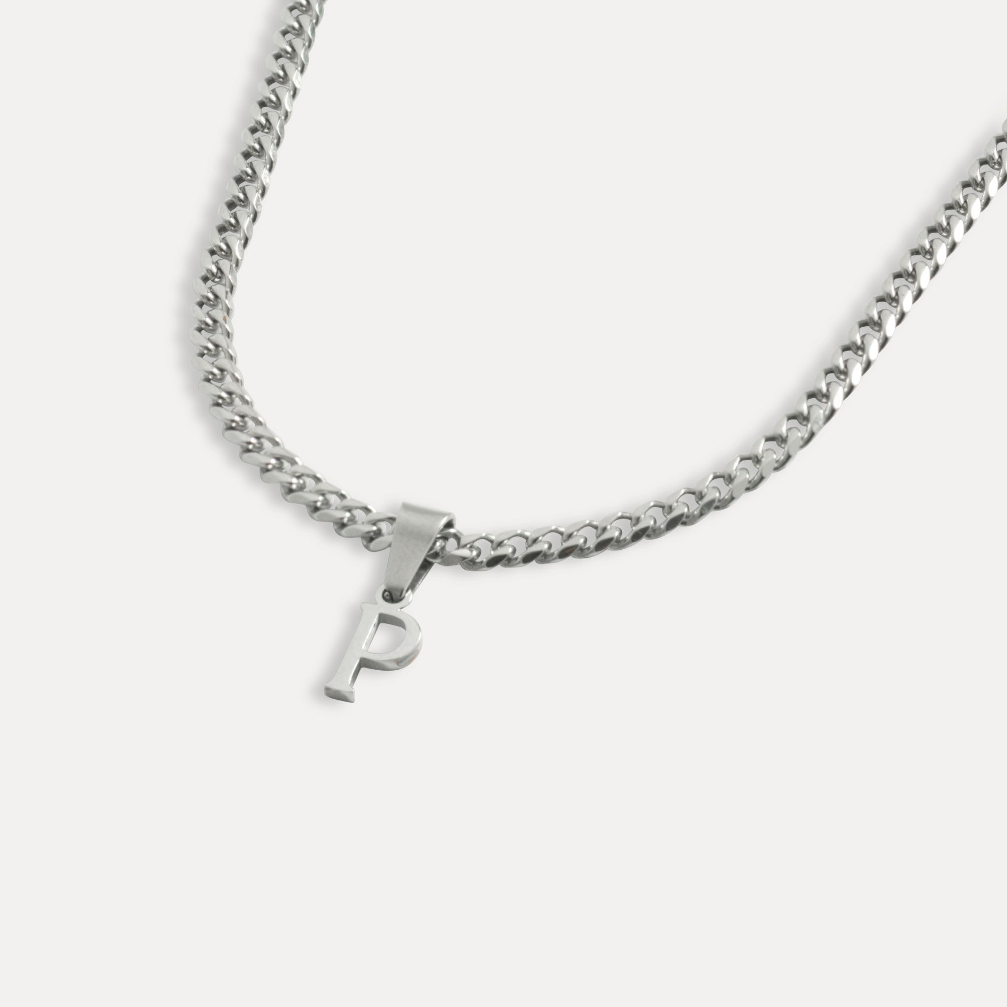 Initial Necklace For Men - Mini Silver Initial With Chain - By Twistedpendant