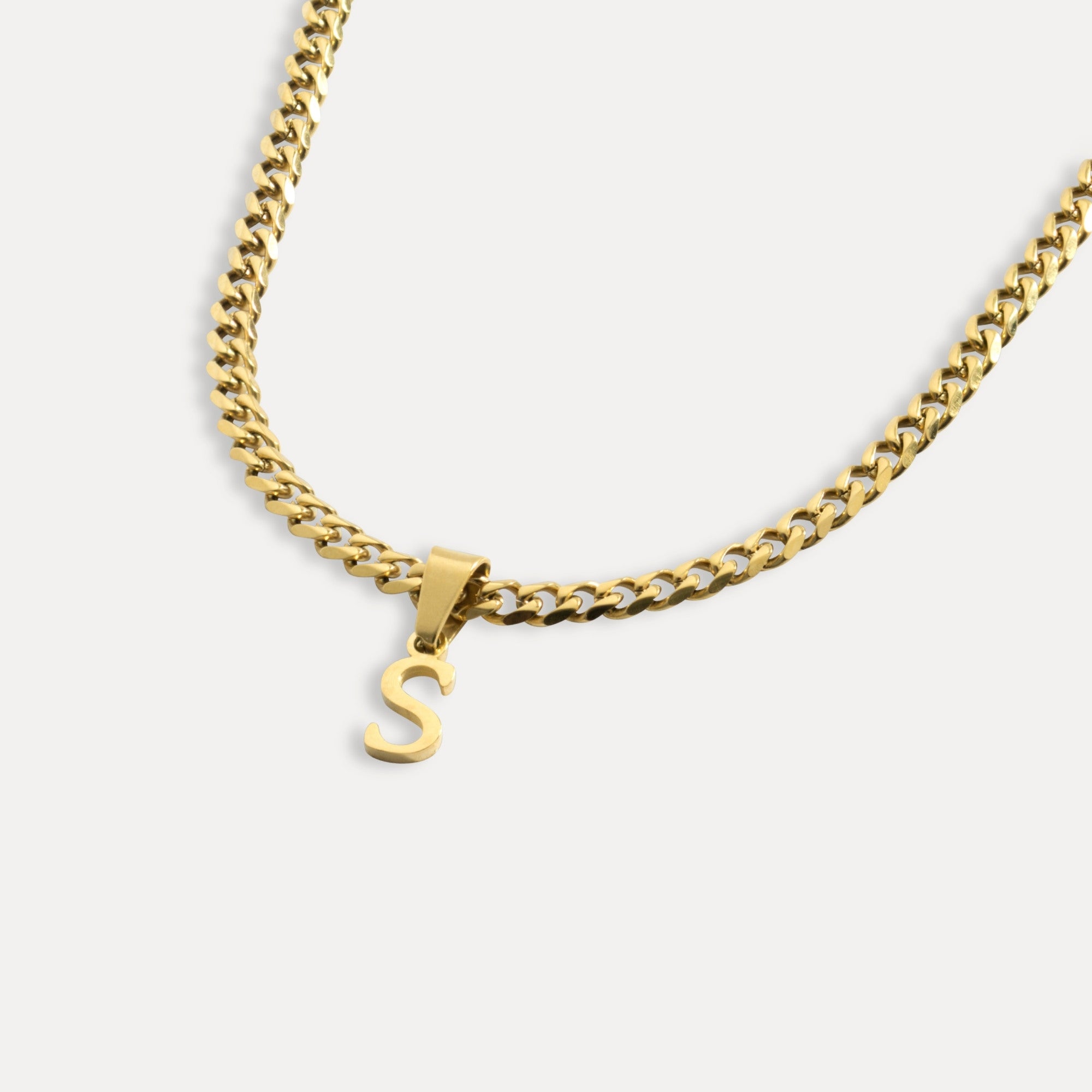 Initial Necklace For Men - Gold Initial With Chain - By Twistedpendant
