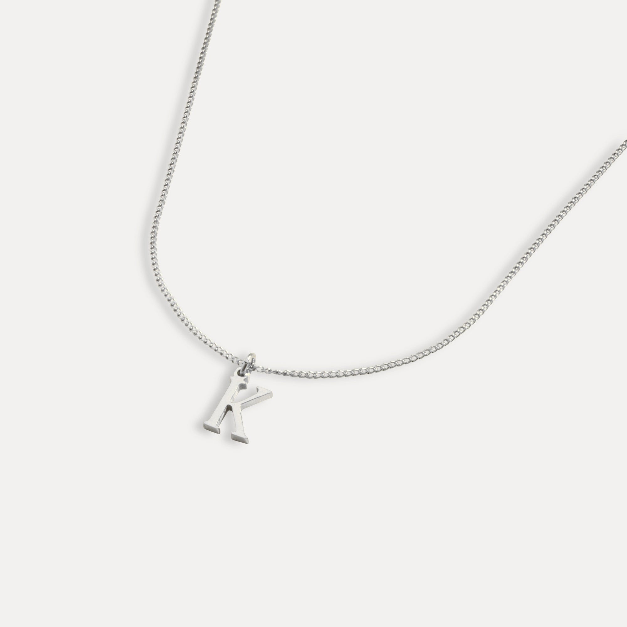 Silver Initial Necklace For Men - Mens Initial Pendant By Twistedpendant
