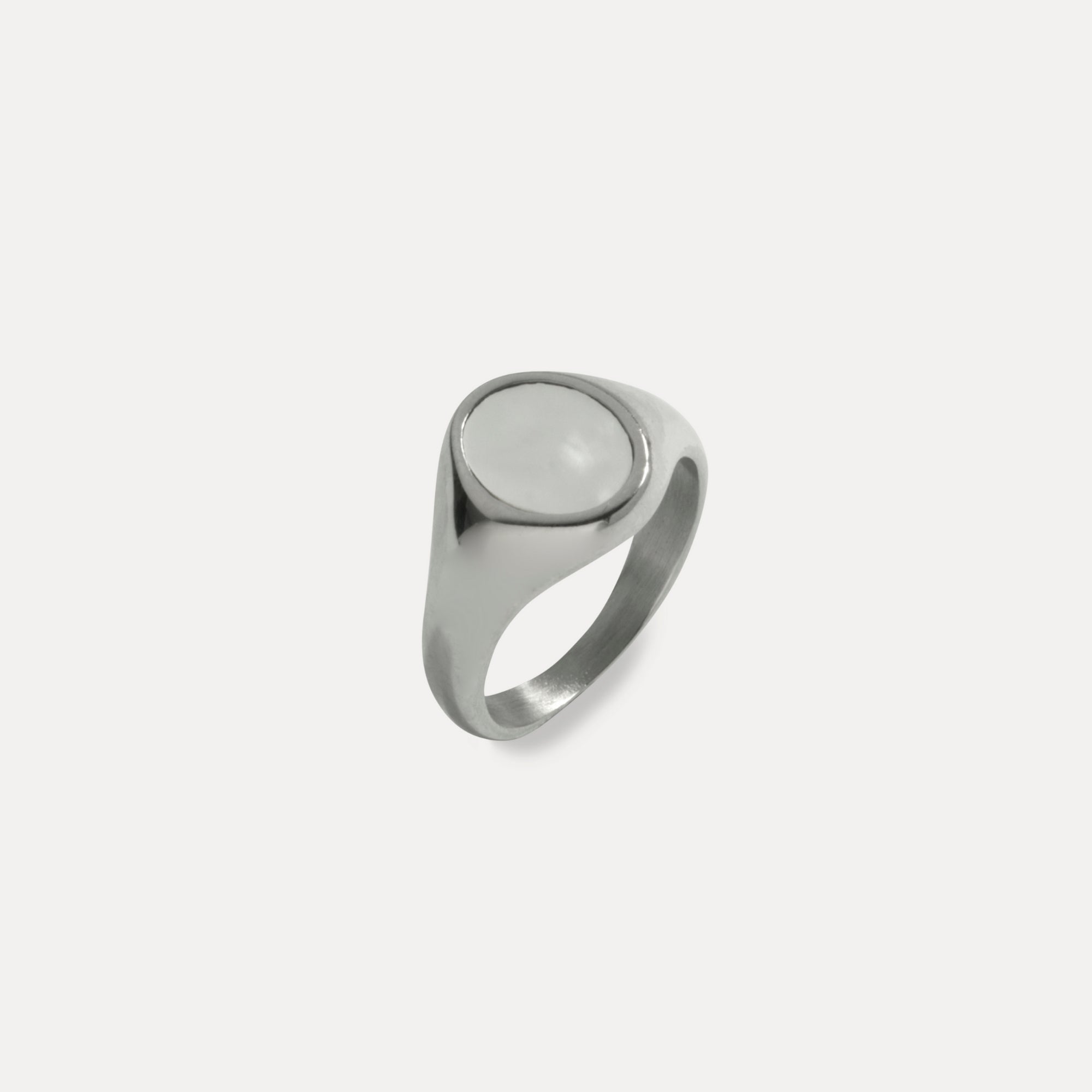 Pearl Signet Ring Men - Mens Silver Signet Rings - By Twistedpendant