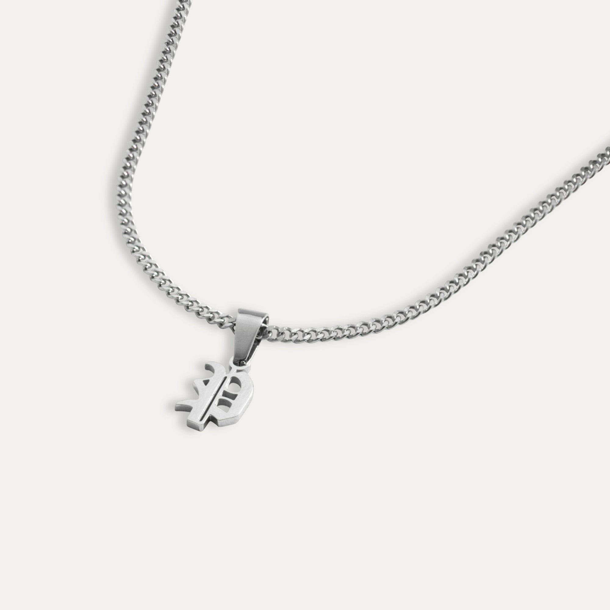 Silver Old English Initial Necklace - Mens Initial Pendant By Twistedpendant