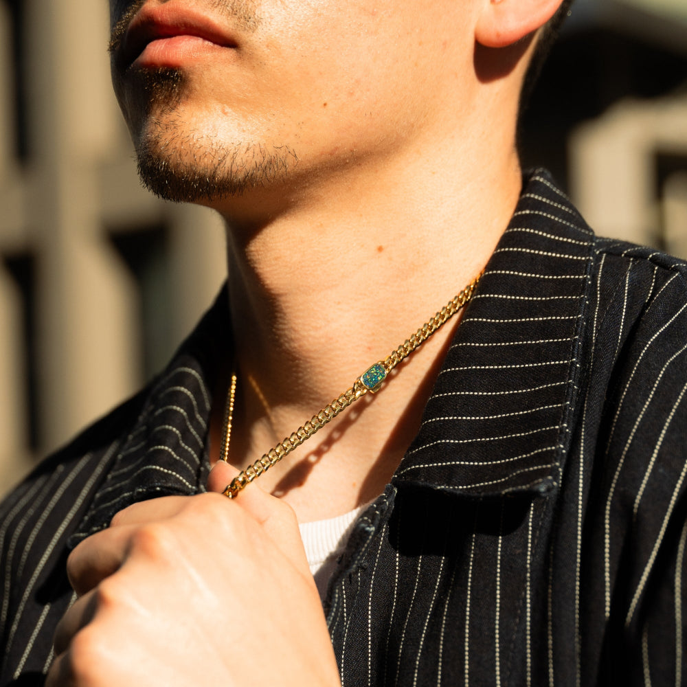 Opal Cuban Chain (5MM) - Gold