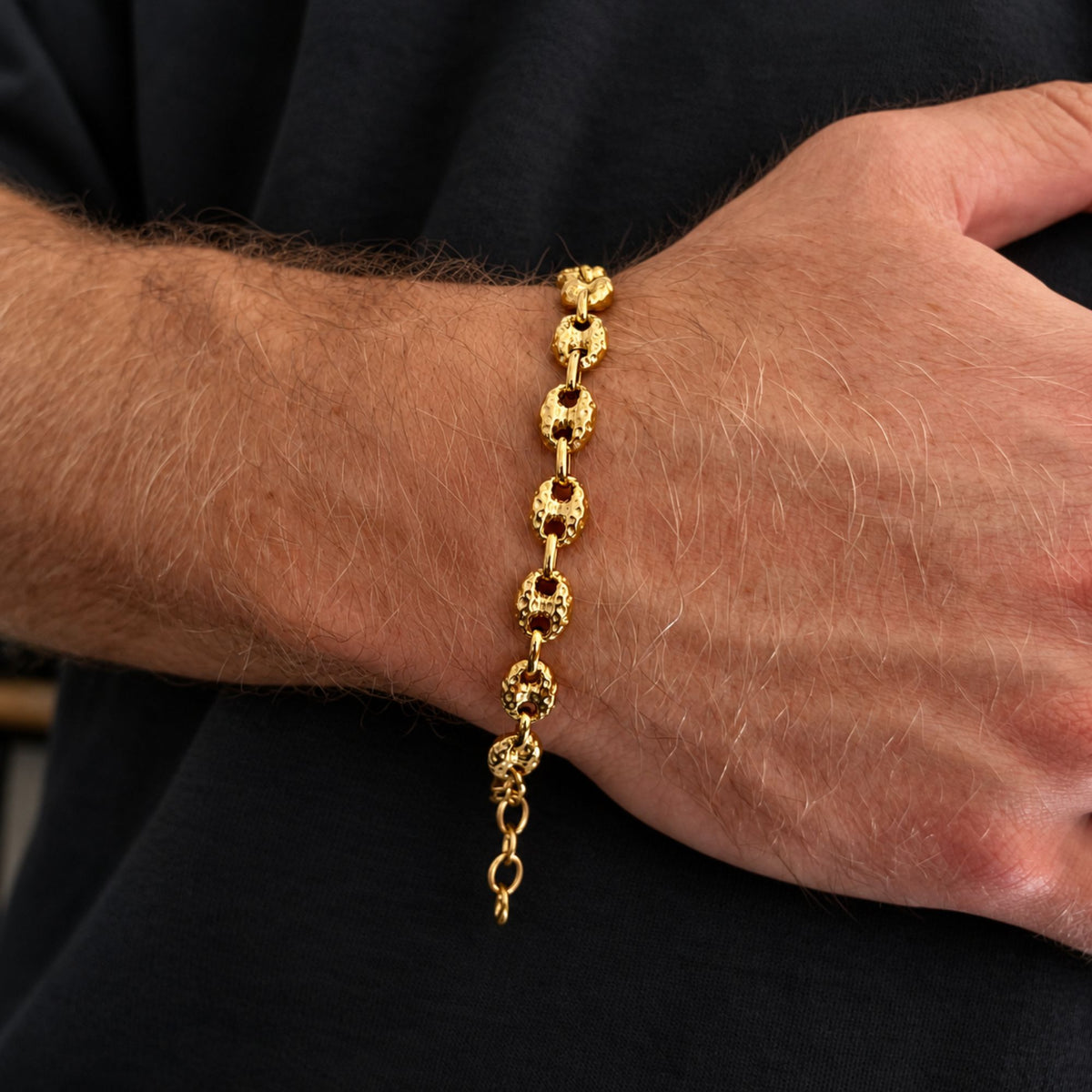 Hammered Mariner Bracelet - Gold