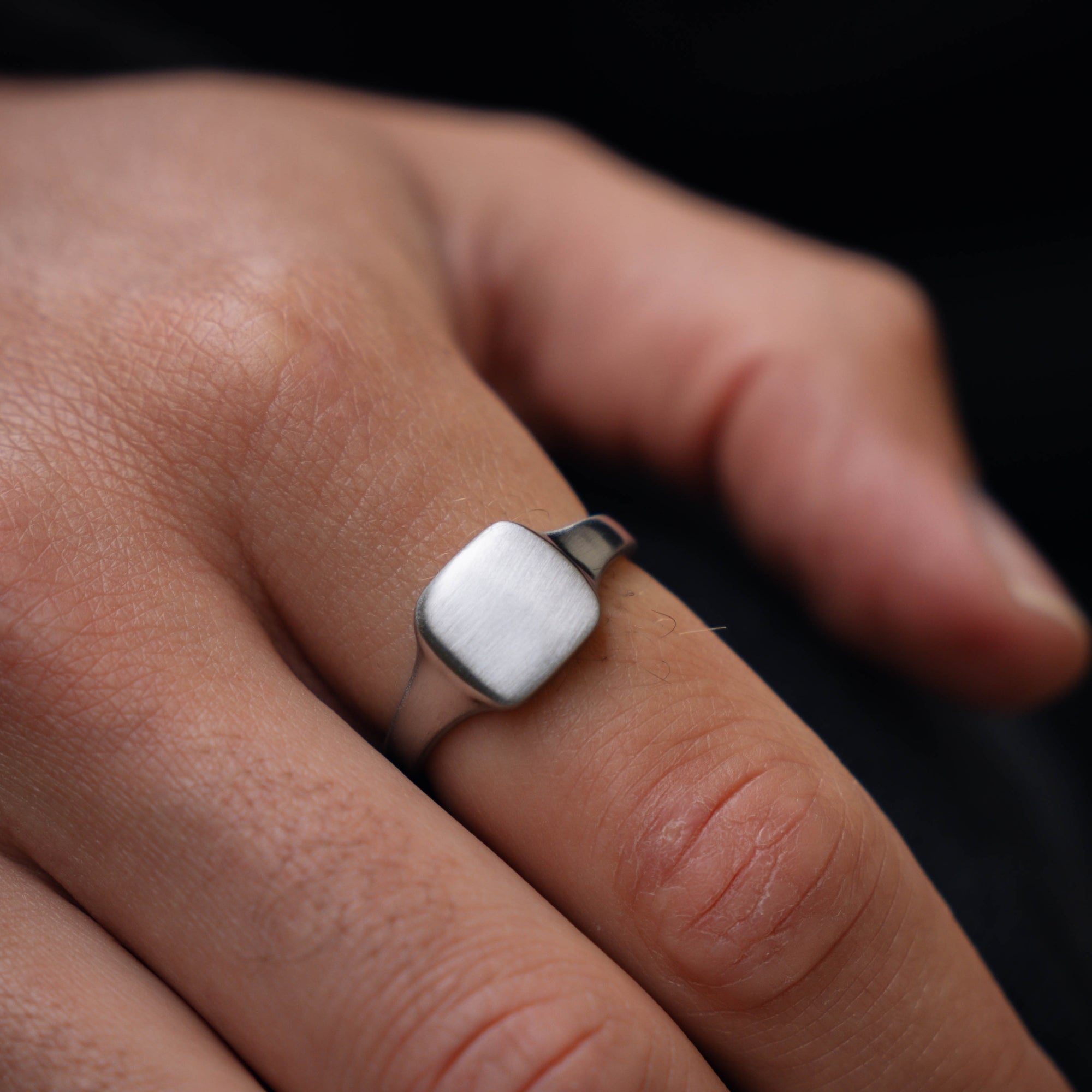 Minimal Silver Signet Ring For Men - Mens Rings By Twistedpendant