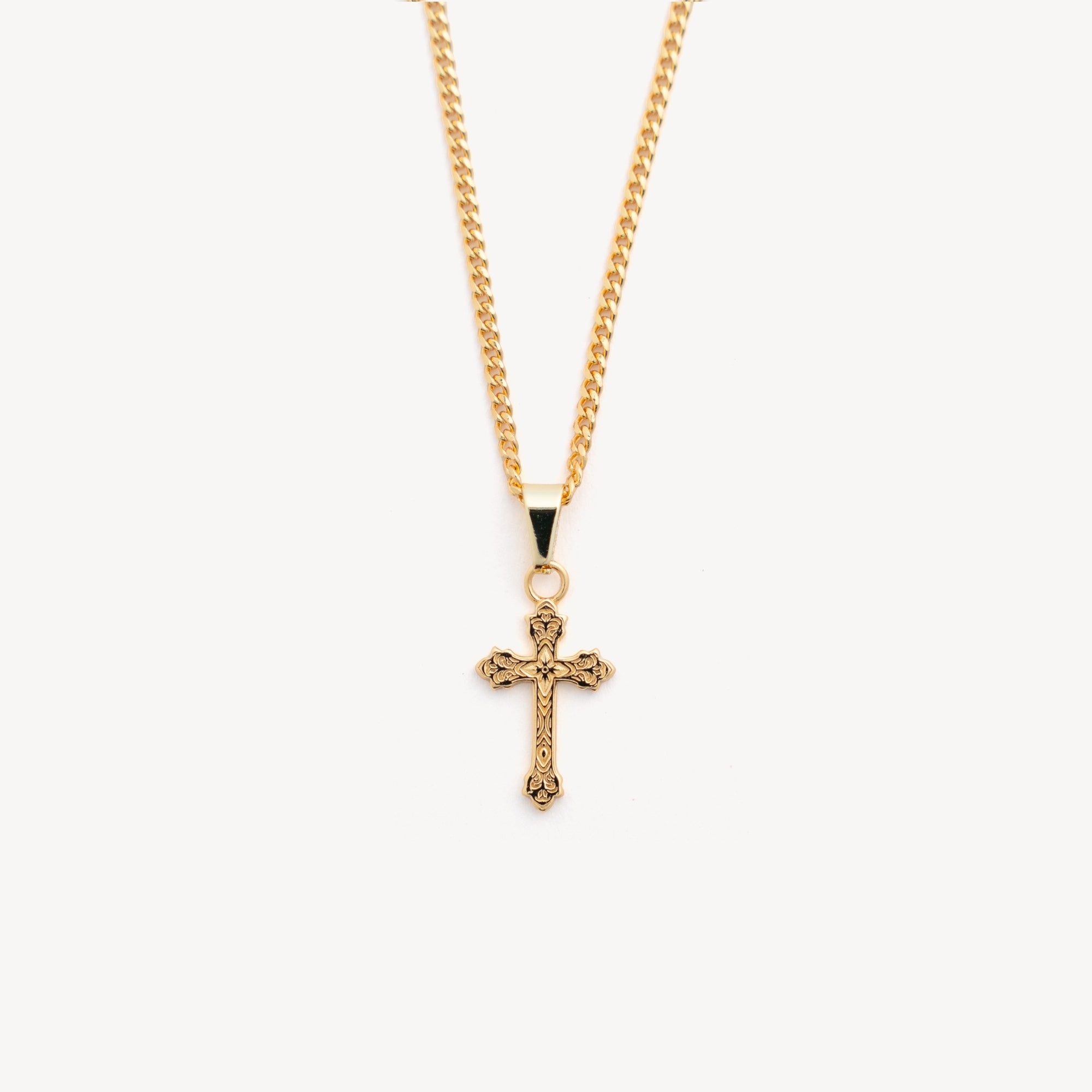 Micro Vintage Cross - 18K Gold