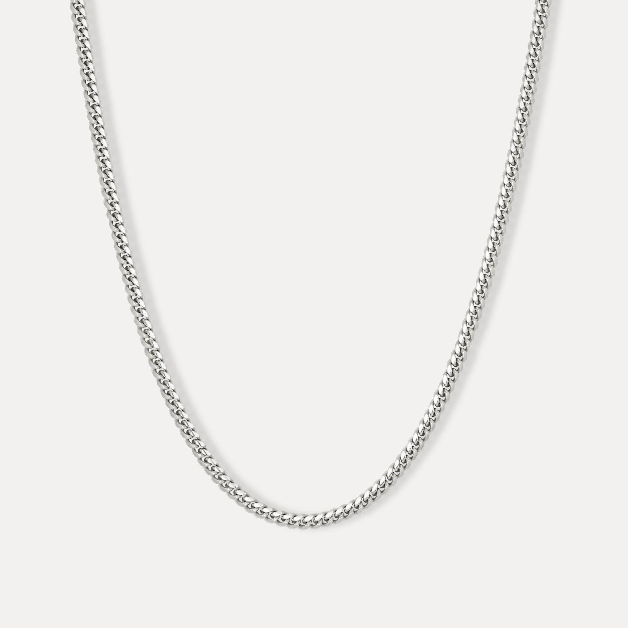 4mm Rhodium Miami Cuban Chain Italian Silver Twistedpendant