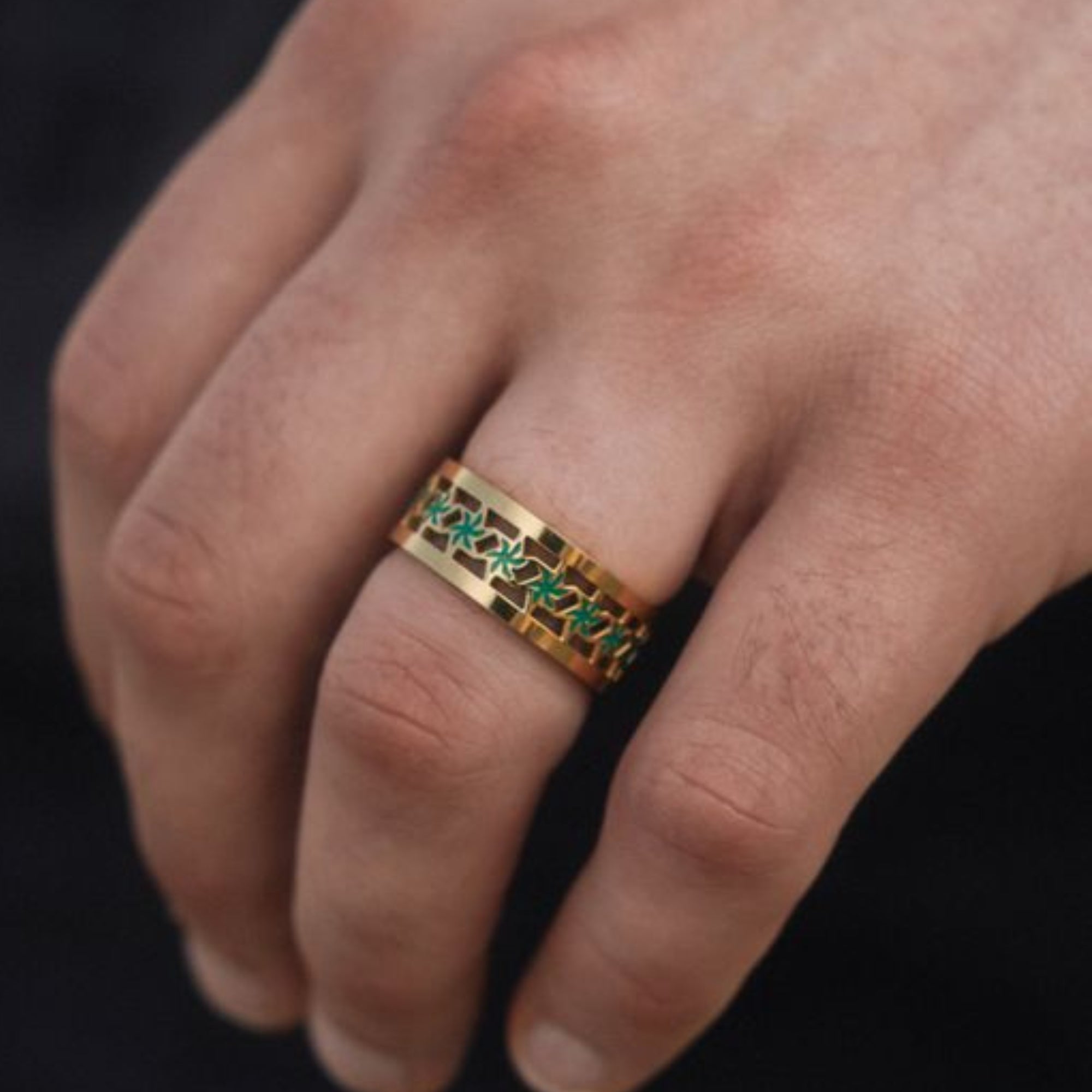 Origin Ring Green - Gold