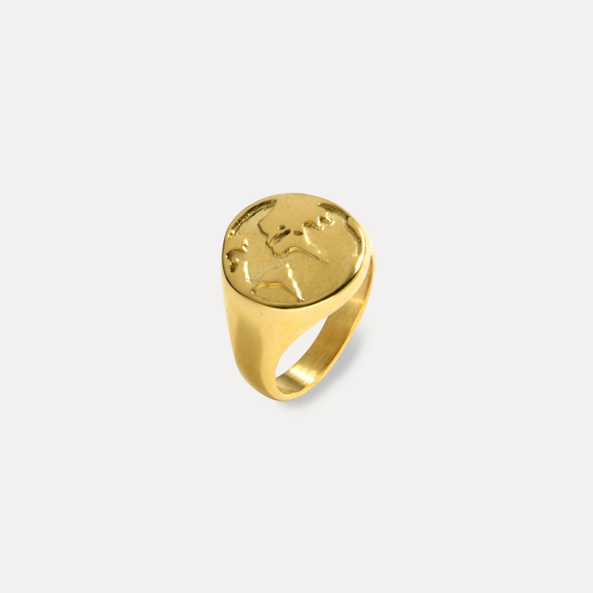 World Map Ring - Gold