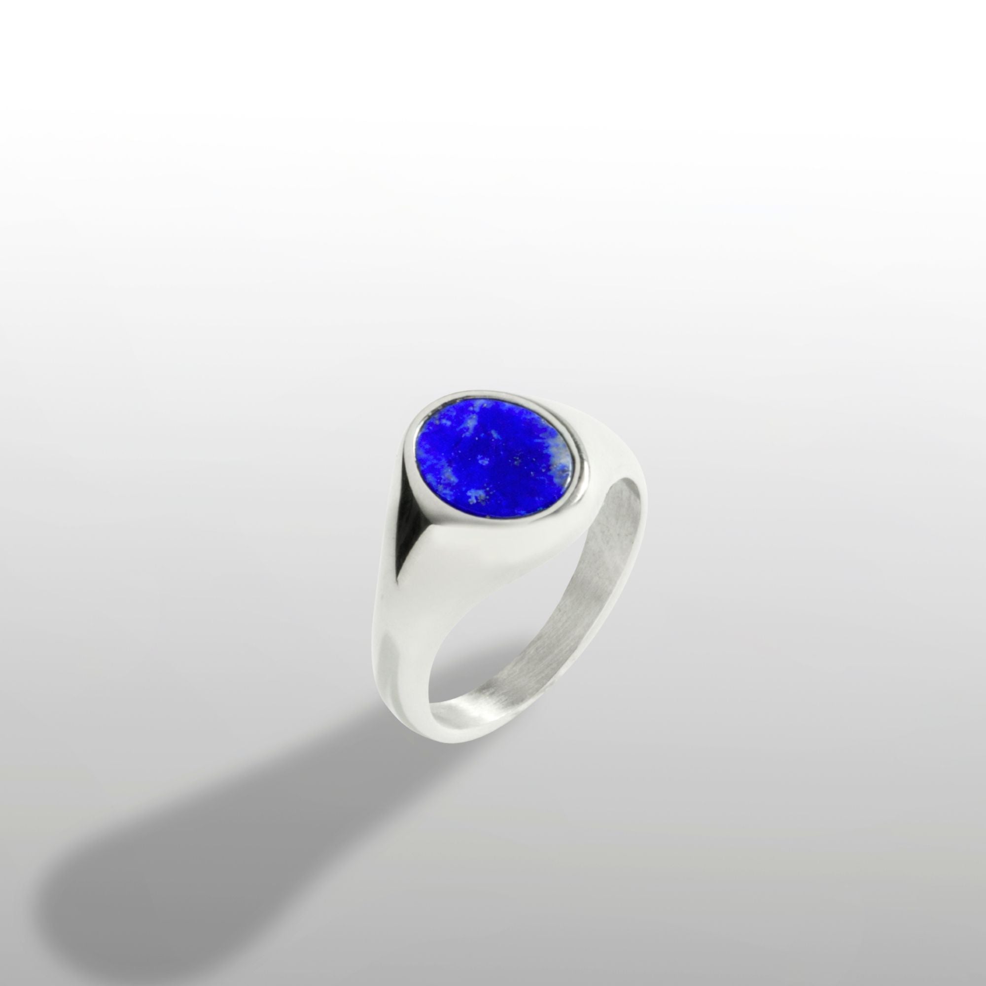 Blue Lapis Lazuli Signet Ring - Silver