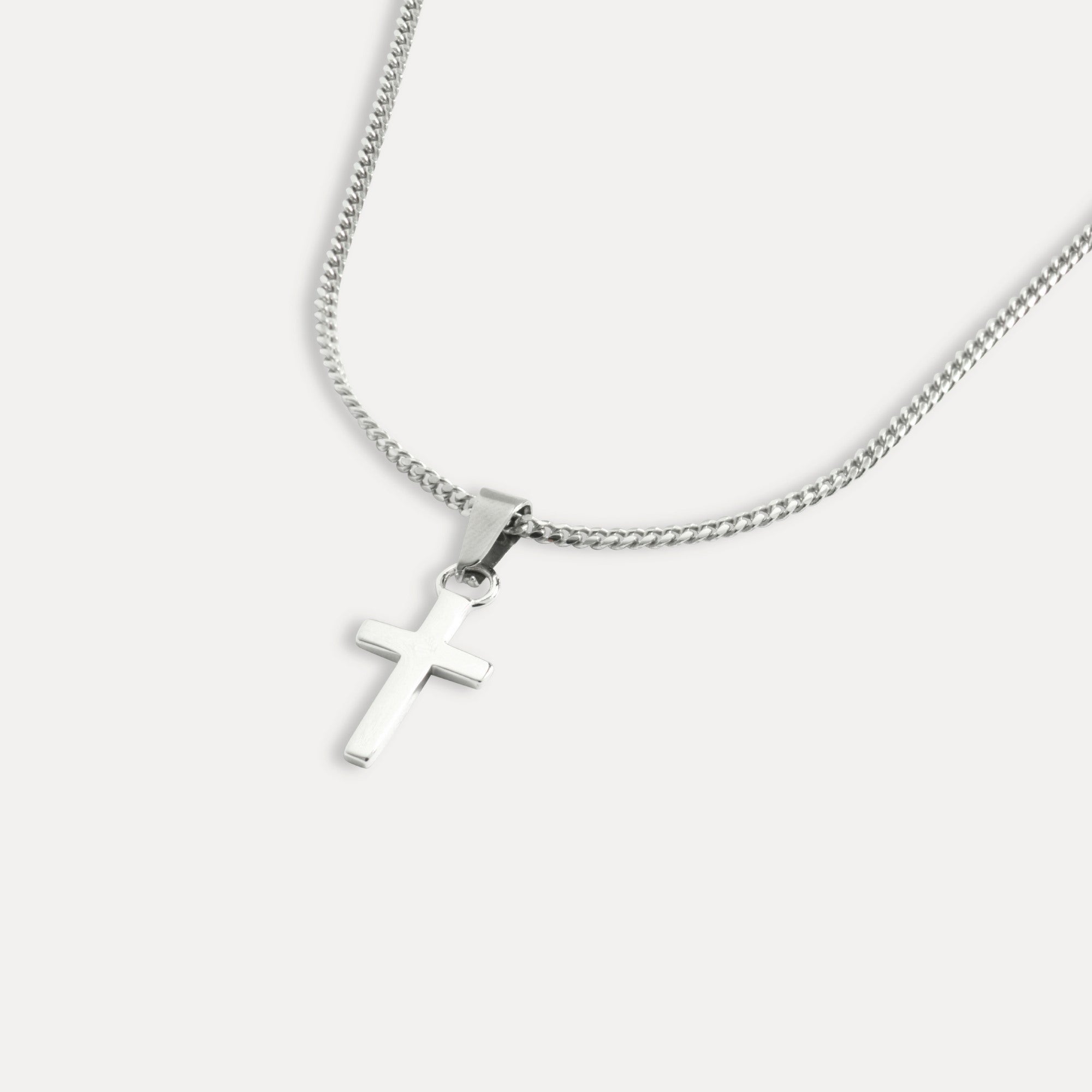 Mens Sterling Silver Cross Pendant - Mens Silver Necklace | Twistedpendant