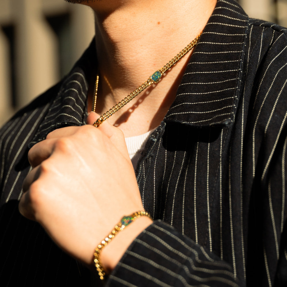 Opal Cuban Chain (5MM) - Gold