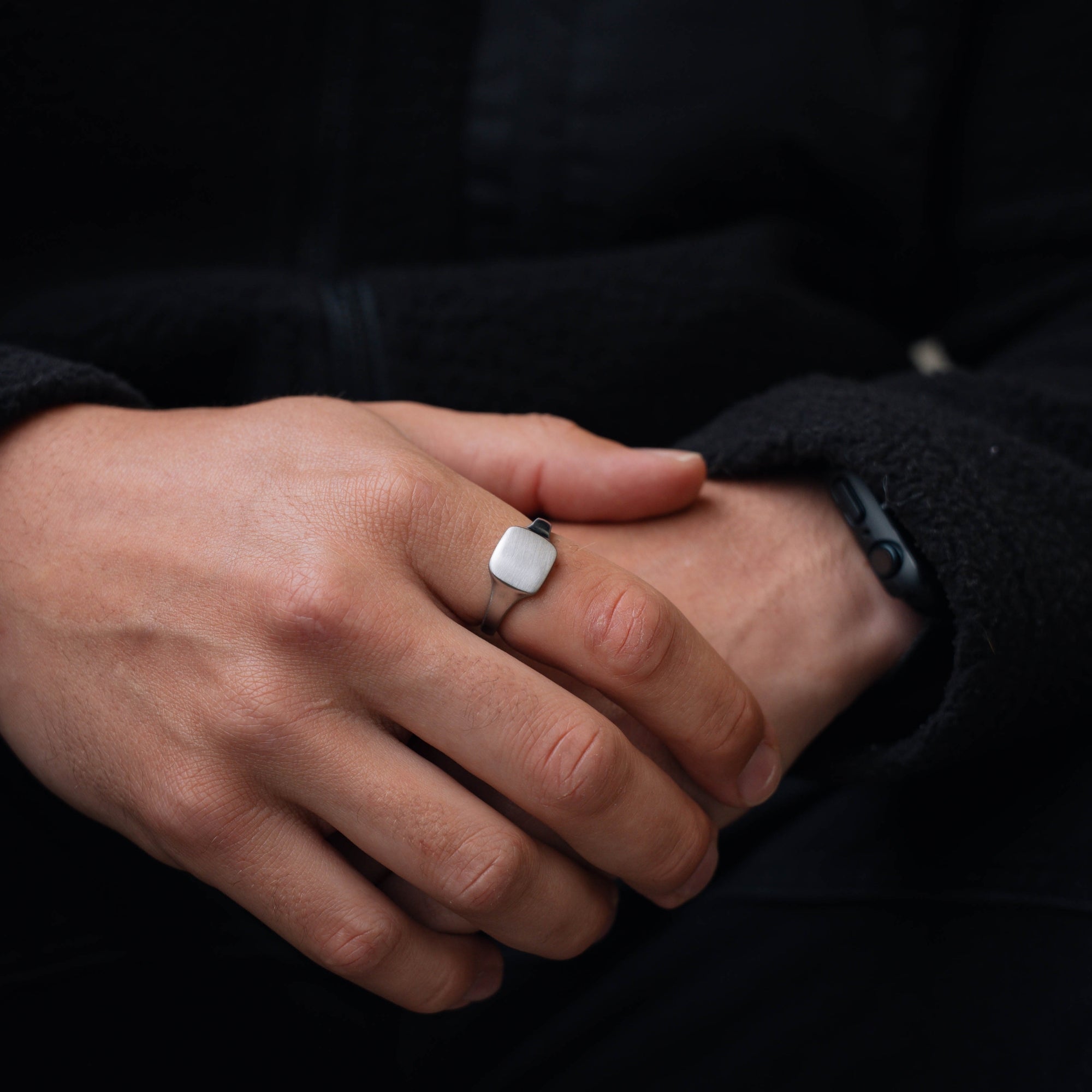 Minimal Silver Signet Ring For Men - Mens Rings By Twistedpendant