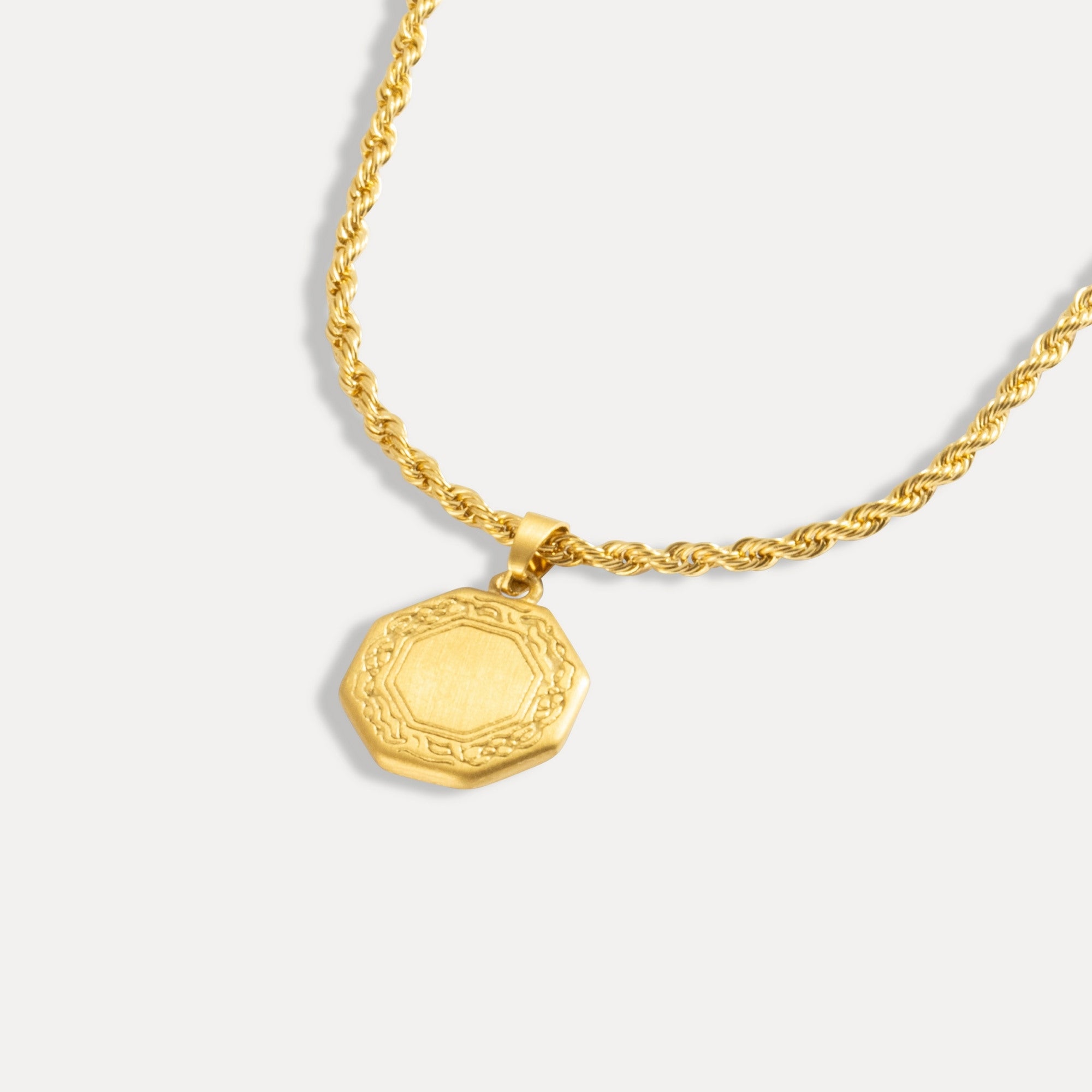 Men's Gold Octagon Pendant - Men's Small Necklace | Twistedpendant
