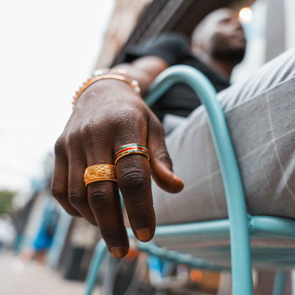 Intra Ring - Gold | Mens Chunky Gold Band Ring - By Twistedpendant