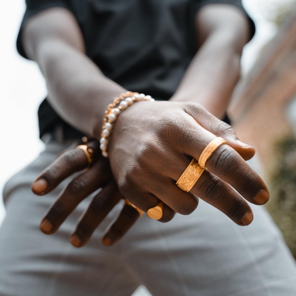 Silver Brushed Signet Ring Men - Mens Silver Rings | By Twistedpendant
