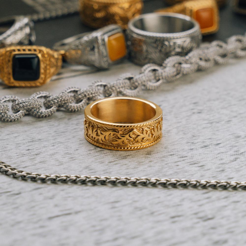 Verve Ring - Gold | Gold Band Ring For Men - By Twistedpendant