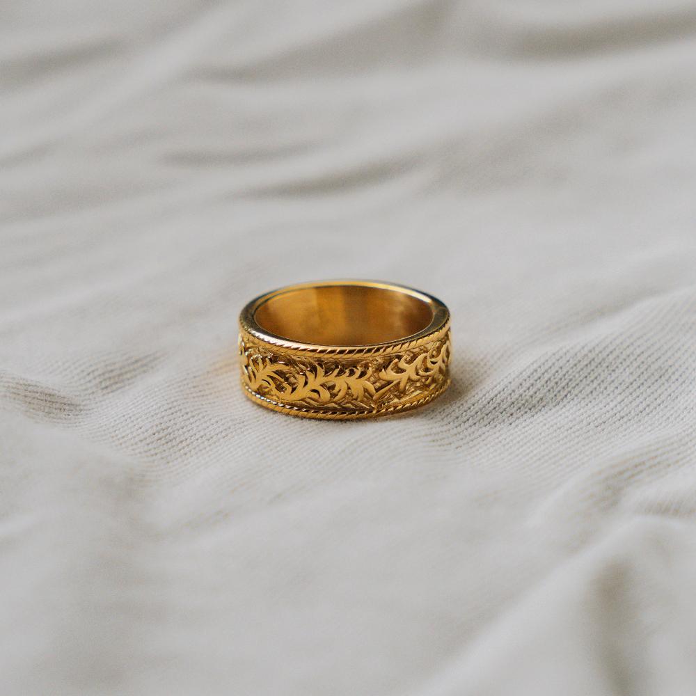 Verve Ring - Gold | Gold Band Ring For Men - By Twistedpendant