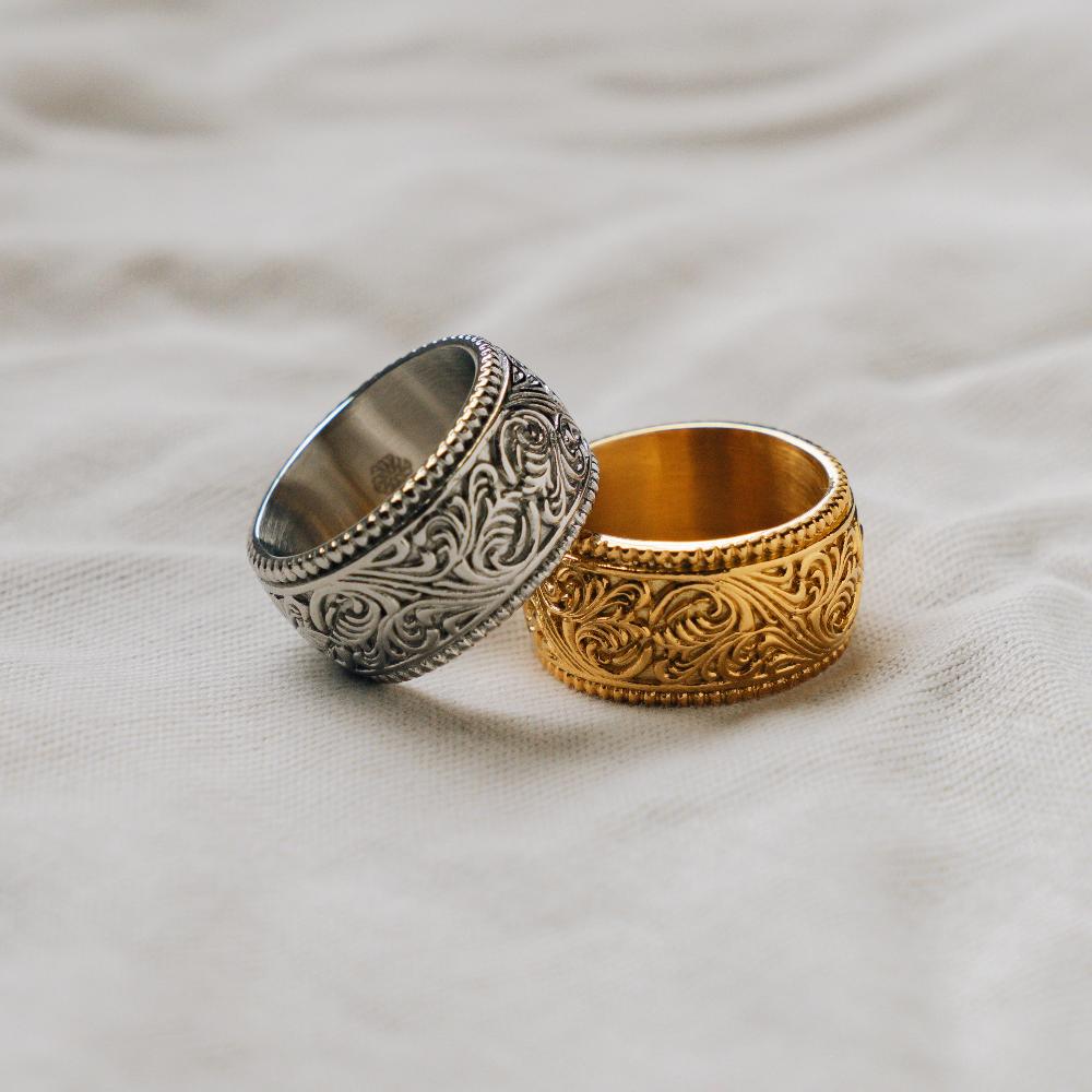 Intra Ring - Gold | Mens Chunky Gold Band Ring - By Twistedpendant