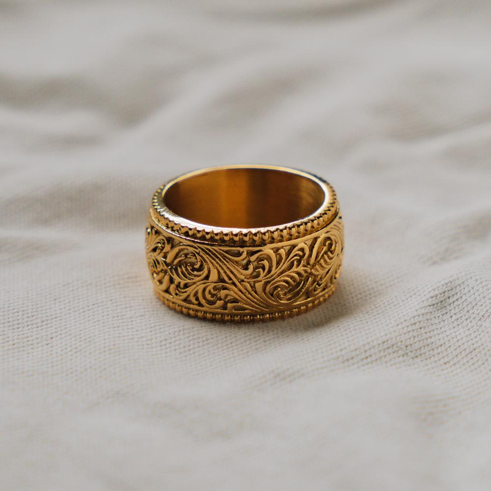 Intra Ring - Gold | Mens Chunky Gold Band Ring - By Twistedpendant