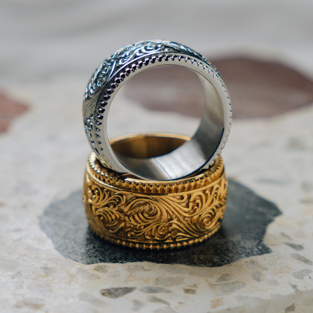 Intra Ring - Gold | Mens Chunky Gold Band Ring - By Twistedpendant