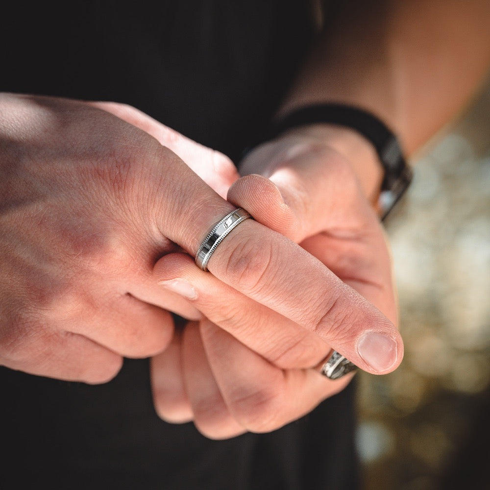 Mens Gold Band Ring - Minimalist Rings For Men By Twistedpendant