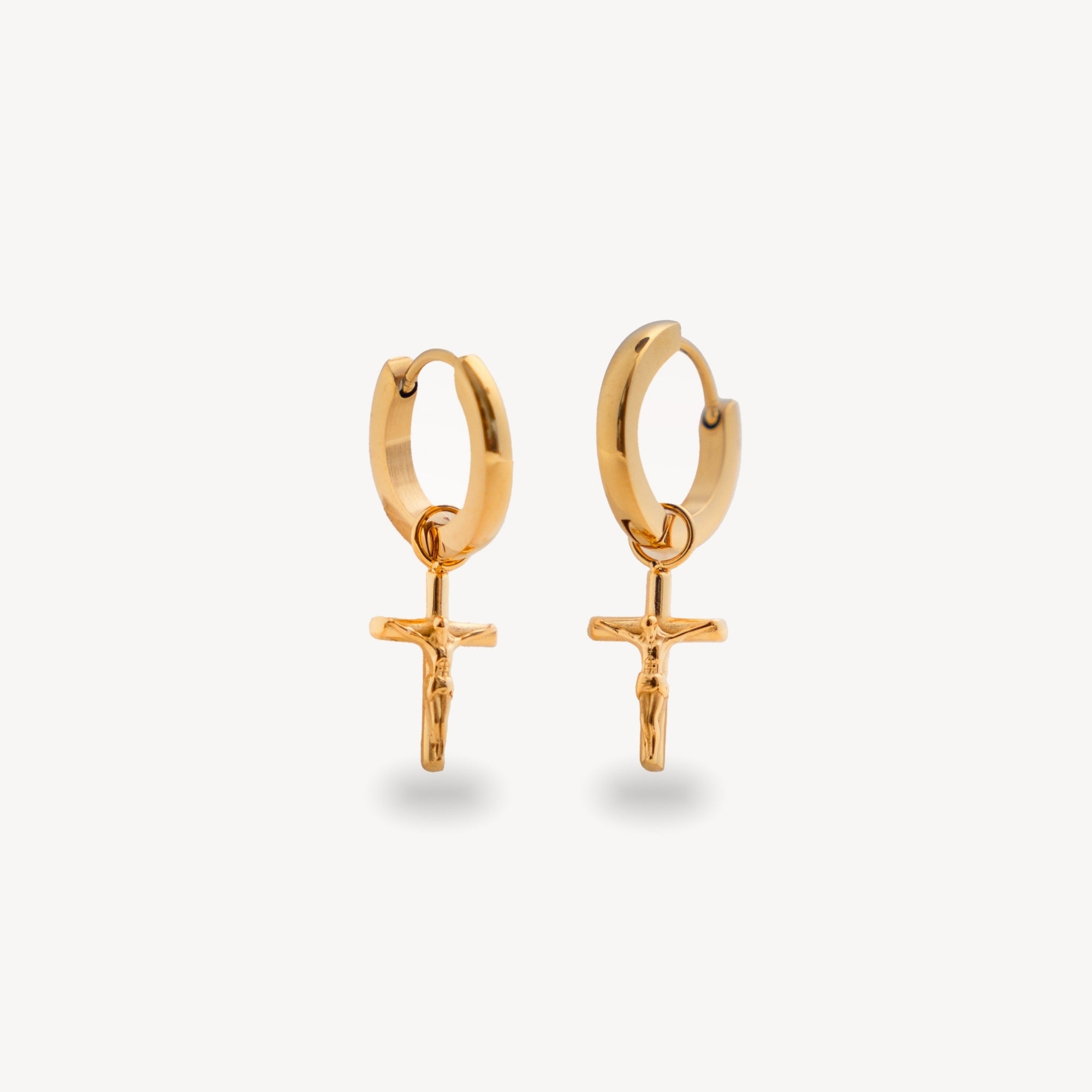 Crucifix Dangle Earring - Gold