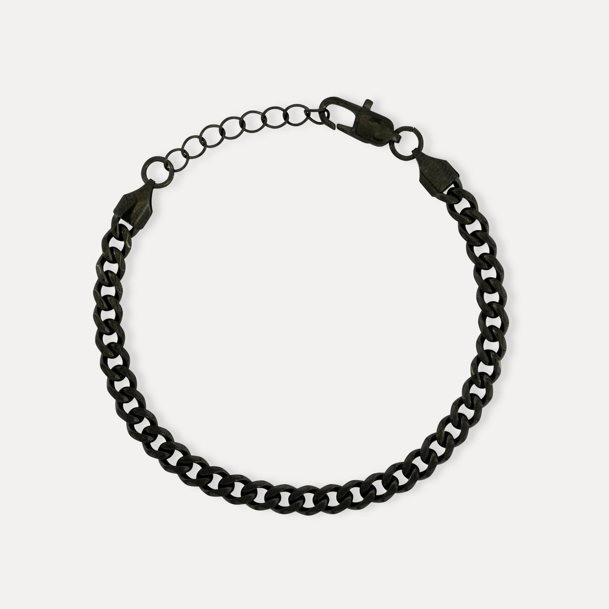 Mens Black Cuban Bracelet Chain - Black Jewellery By Twistedpendant