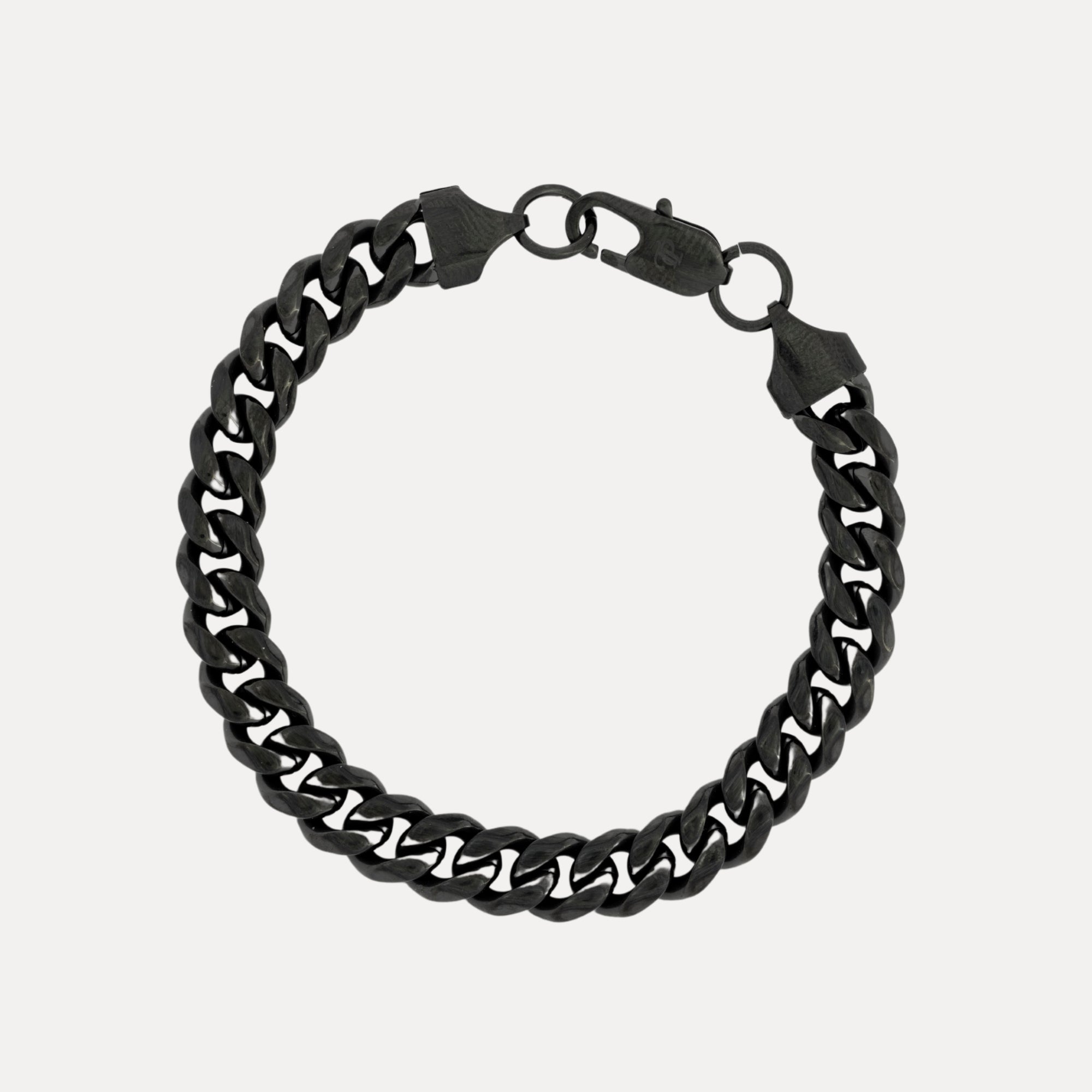 Men's Black Cuban Thick Bracelet (8MM) -Mens Bracelets | Twistedpendant