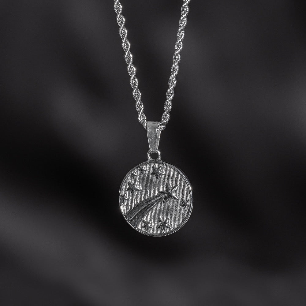 Men's Silver Shooting Star Necklace - Men's Necklace By Twistedpendant