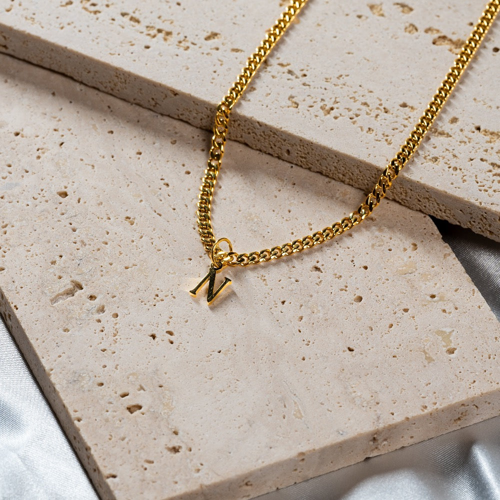 Initial Necklace For Men - Gold Initial With Chain - By Twistedpendant