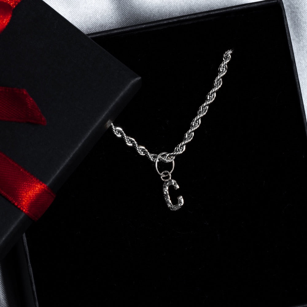 Mens Vintage Initial Necklace - Personalised Jewellery By Twistedpendant