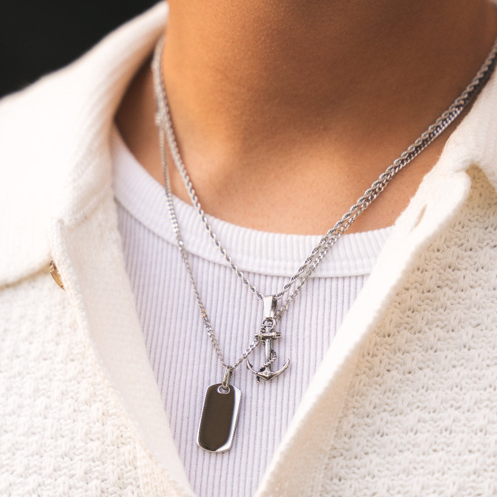 Anchor Necklace - Silver Anchor Pendant For Men - By Twistedpendant