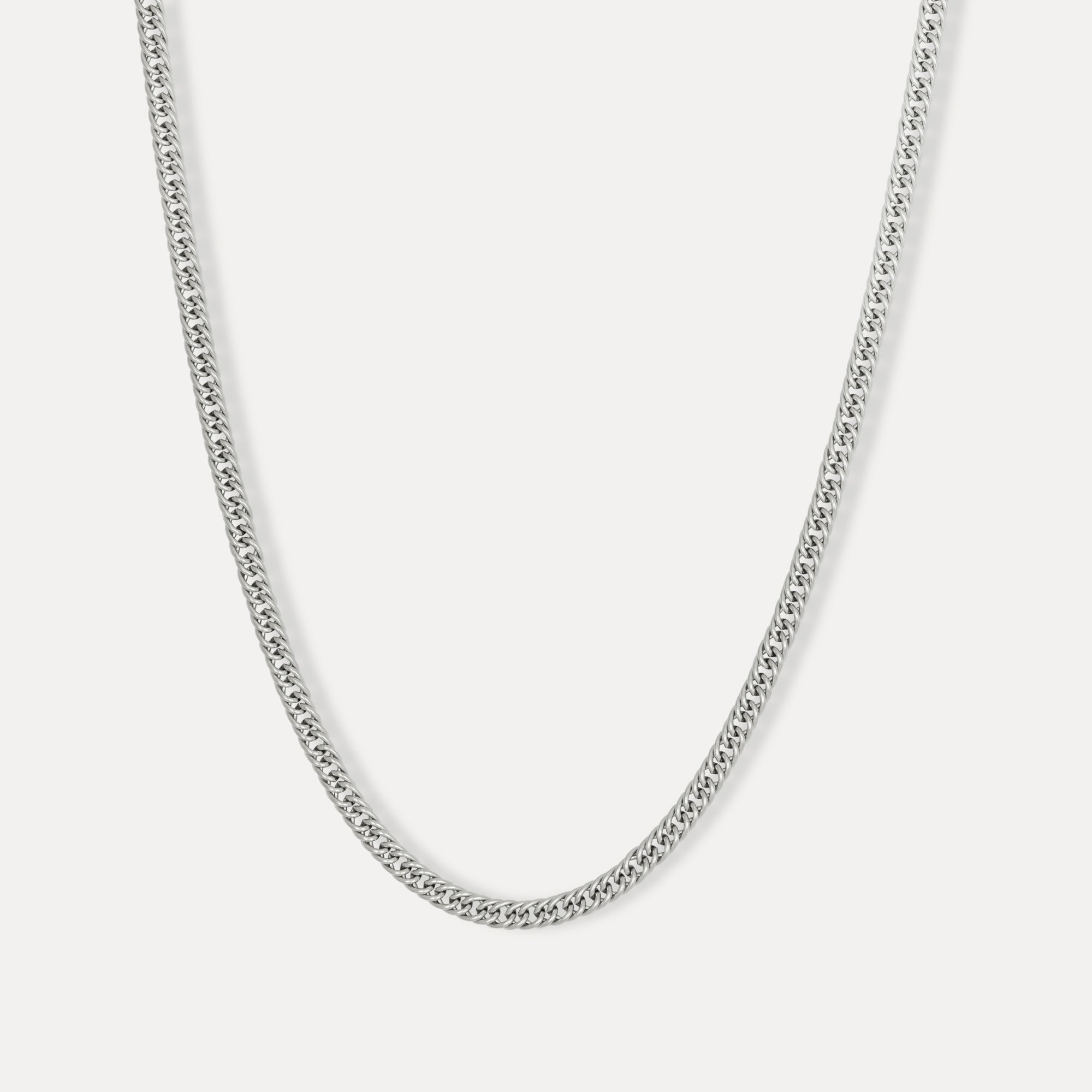 Silver Flat Cuban Chain (3MM) For Men - Multiple Sizes | Twistedpendant