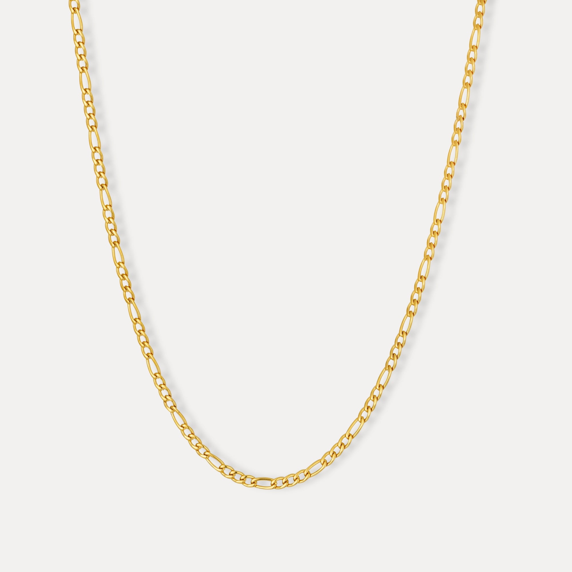 18K Gold Figaro Chain (3MM) For Men - Mens Gold Chain | Twistedpendant