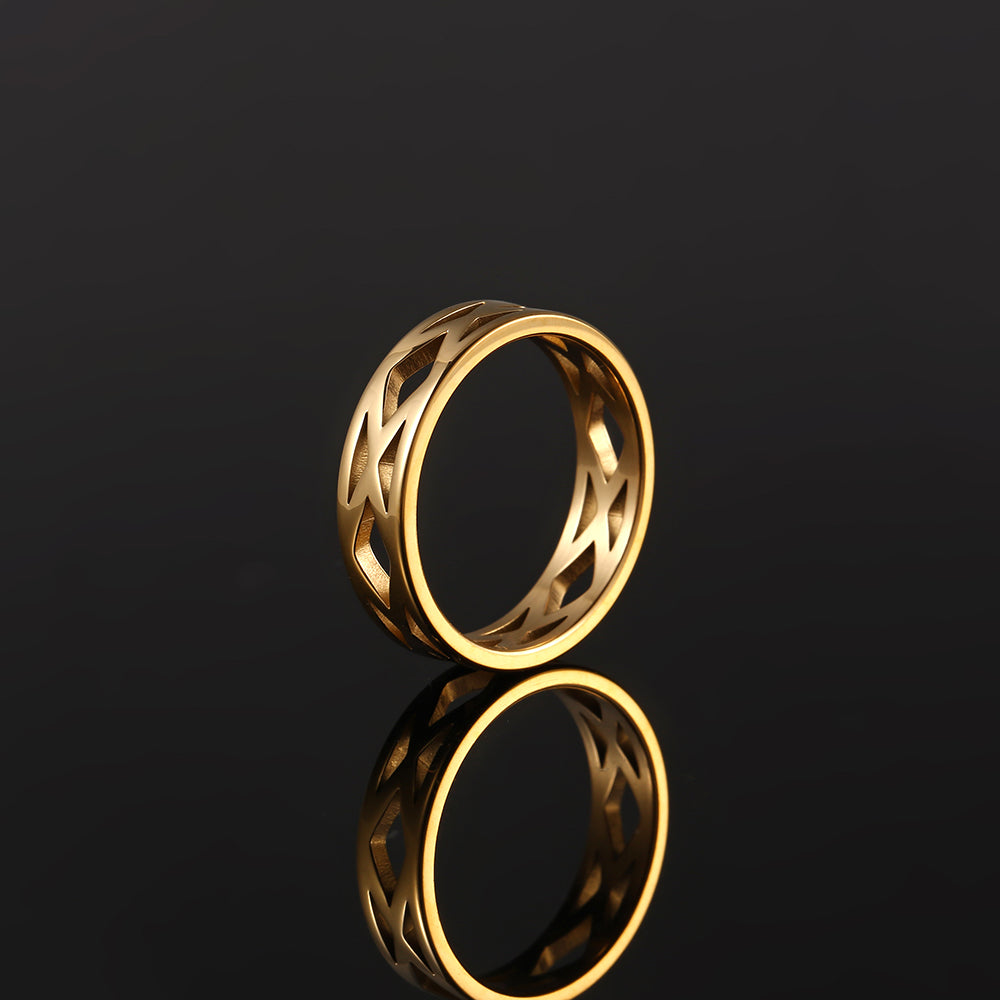 Edge Ring - Men's 18K Gold Band Rings - Man Rings | Twistedpendant