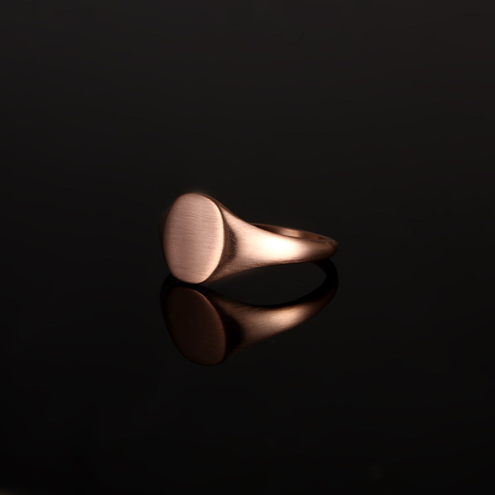 Matte Signet Ring - Rose Gold