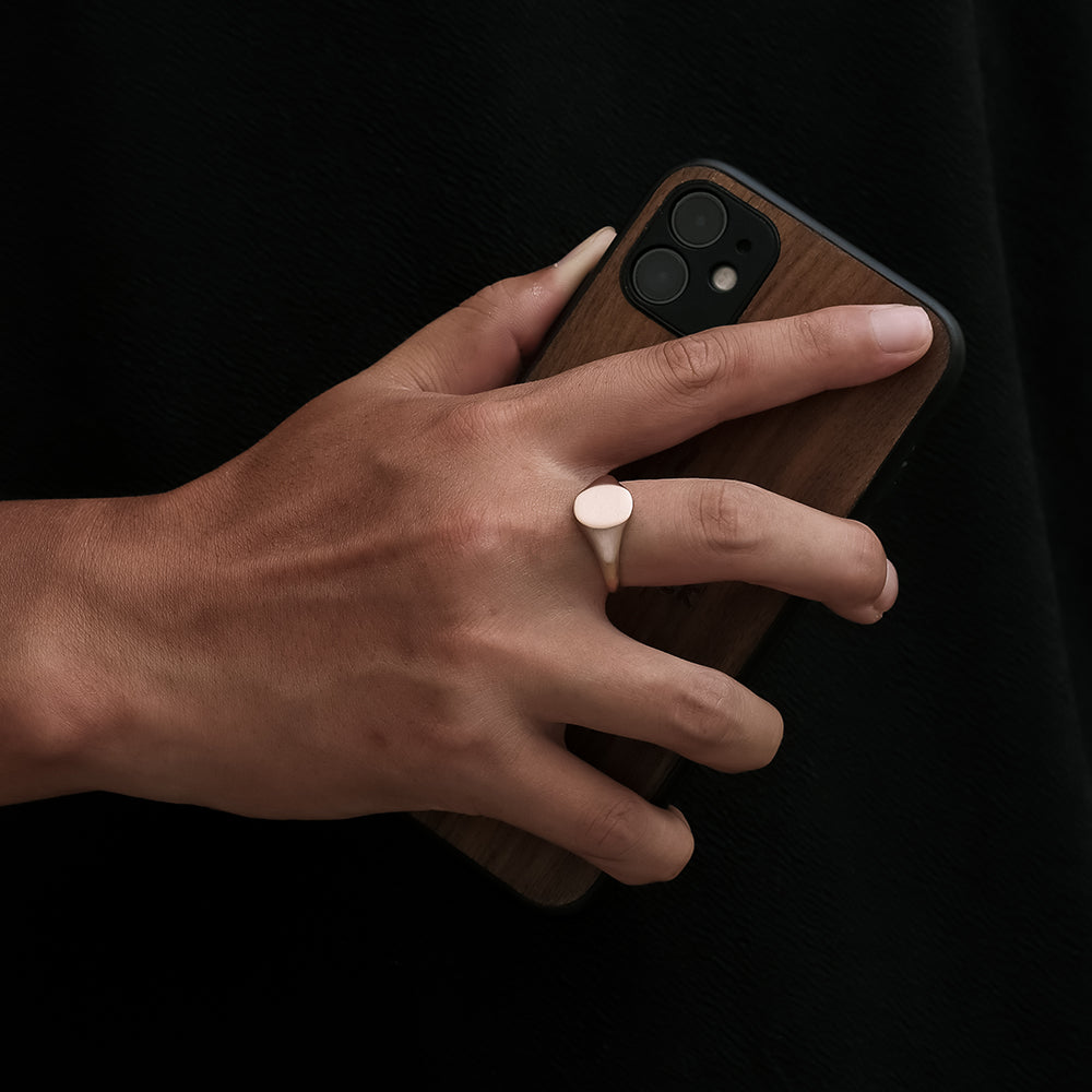 Matte Signet Ring - Rose Gold