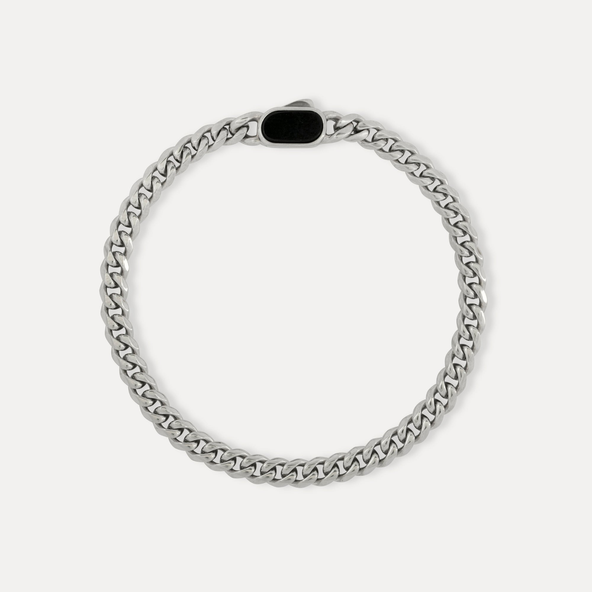 Men's Cuban Bracelet - Silver Onyx Bracelet For Men | Twistedpendant