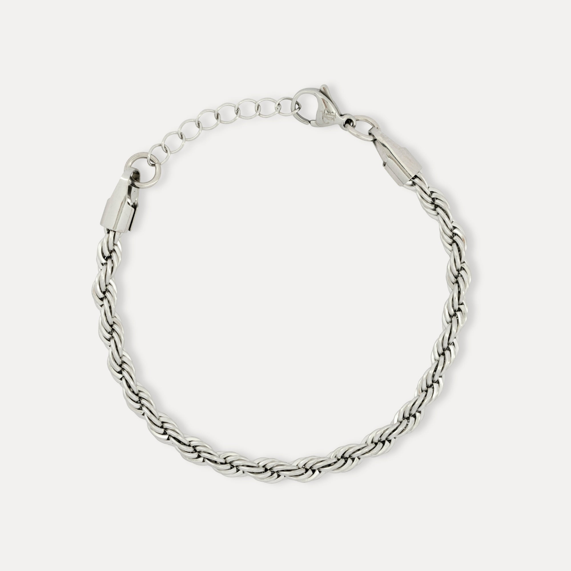 Men's Silver Rope Bracelet (5mm) - Silver Bracelet For Men | Twistedpendant