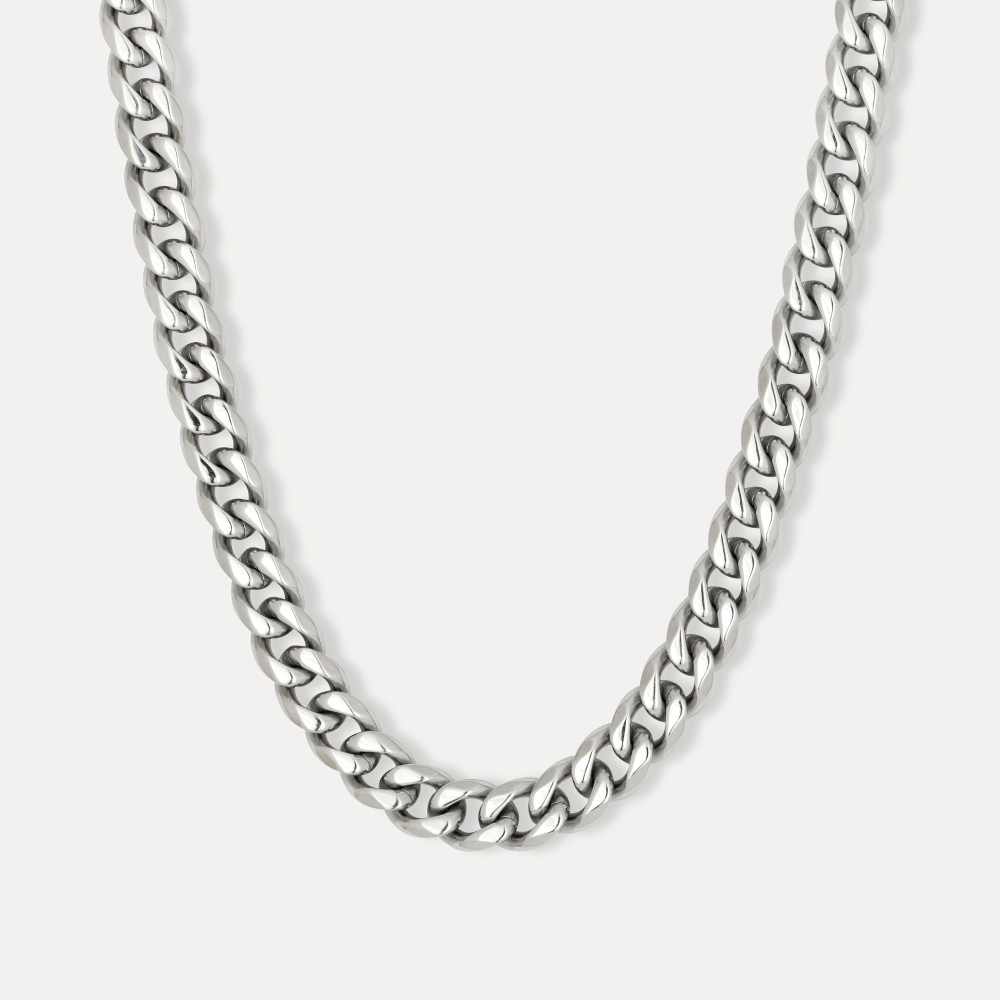 Men's Silver Cuban Chain (10MM) - Mens Silver Chain | Twistedpendant