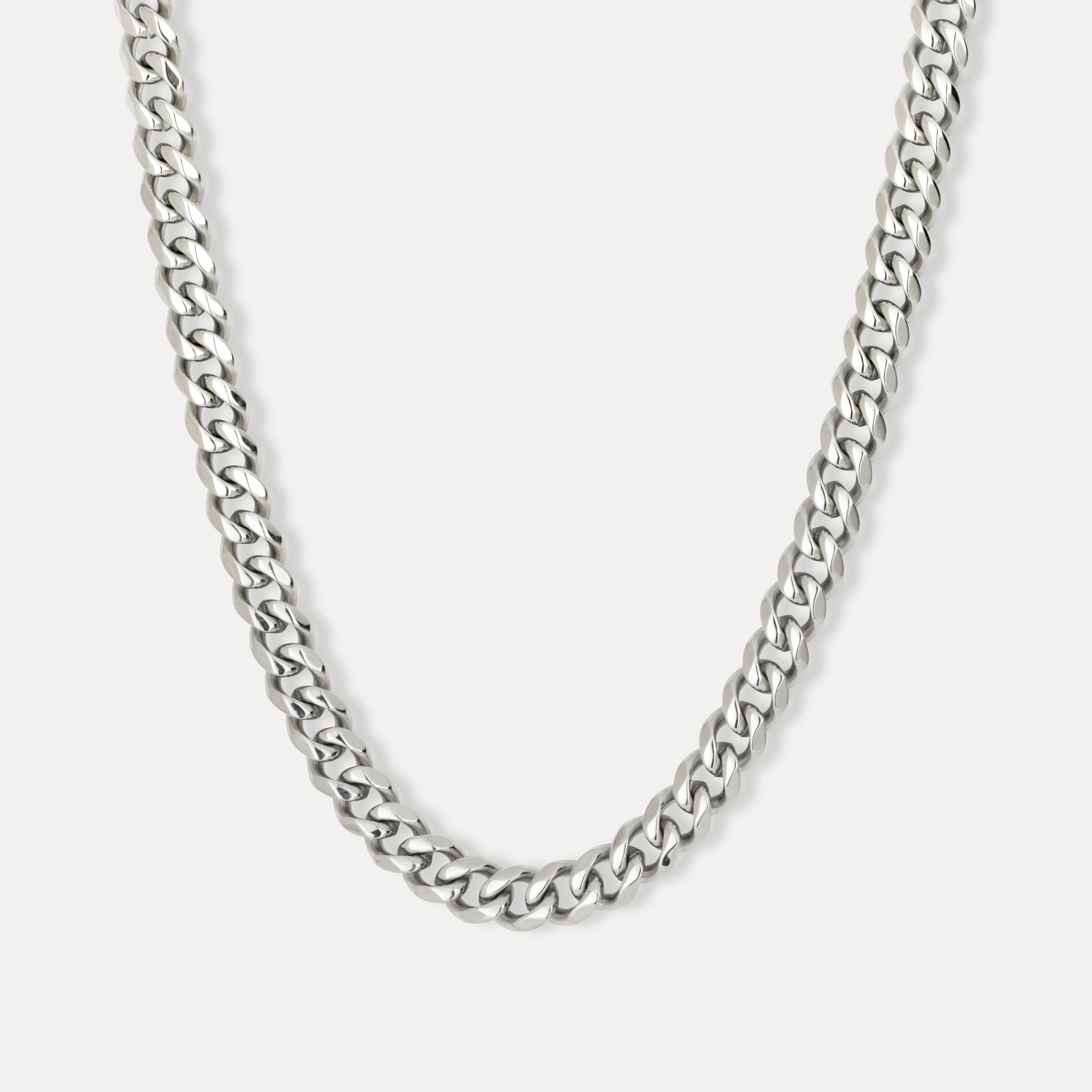Men's Thick Silver Cuban Chain Necklace (8MM)