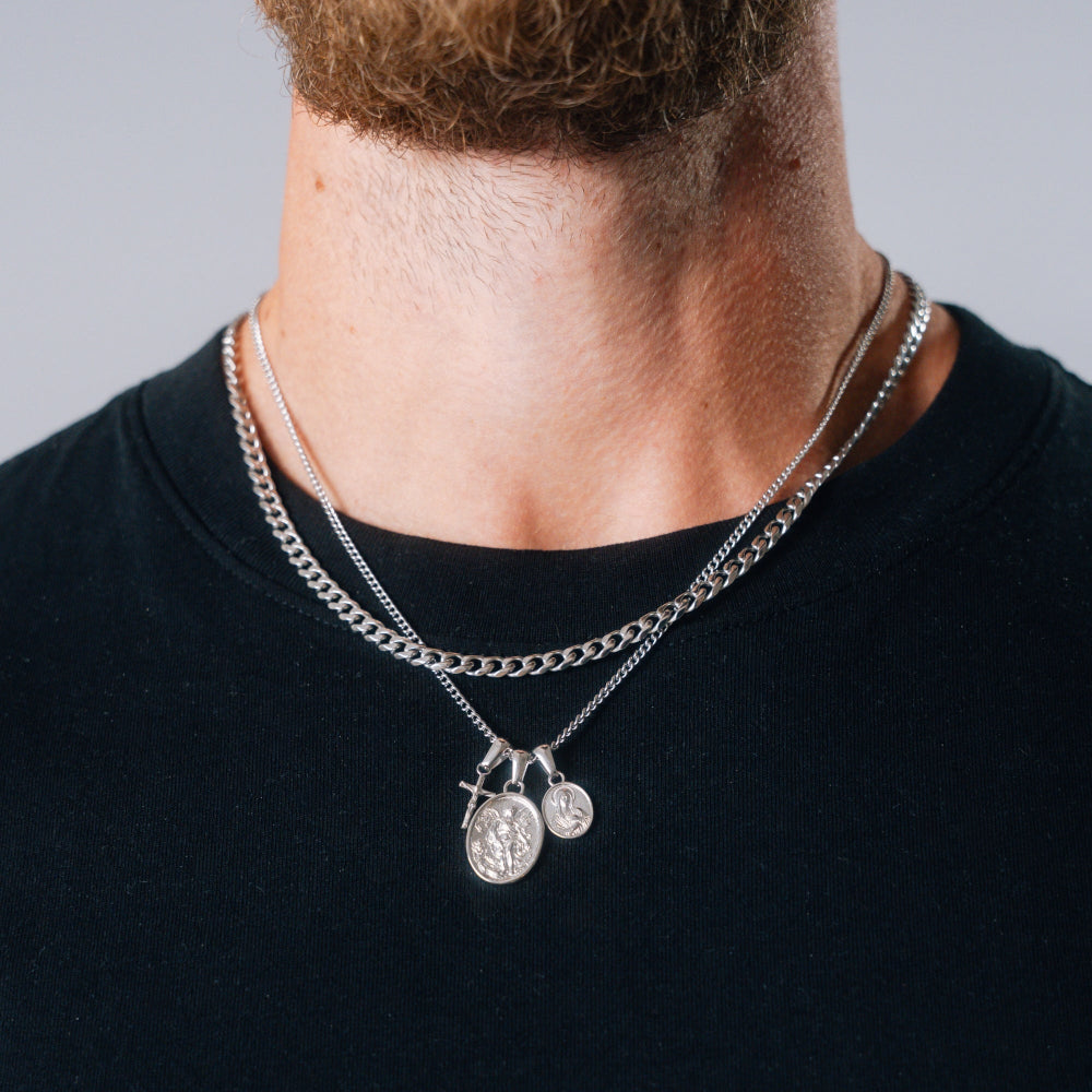 Saint Michael Layered Set - Silver