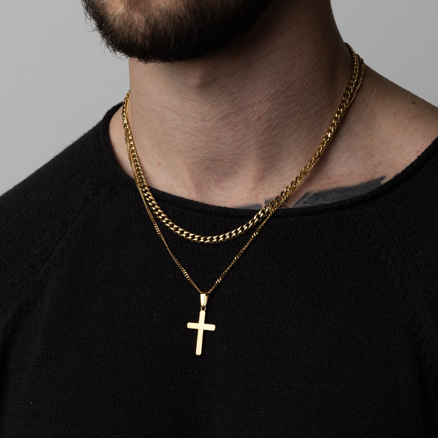 Men's Gold Cross Pendant Necklace - Gold Necklace for Men | Twistedpendant
