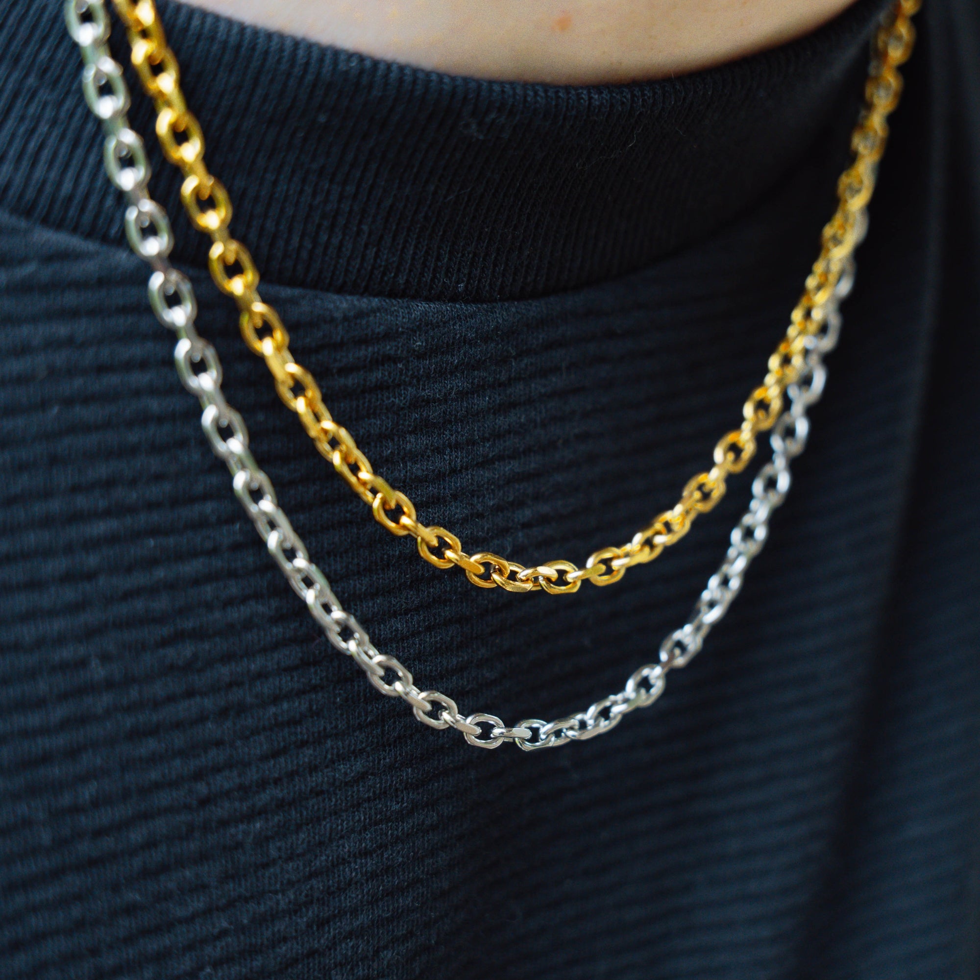 Gold Rolo Chain - 4mm Gold Chain For Men - By Twistedpendant