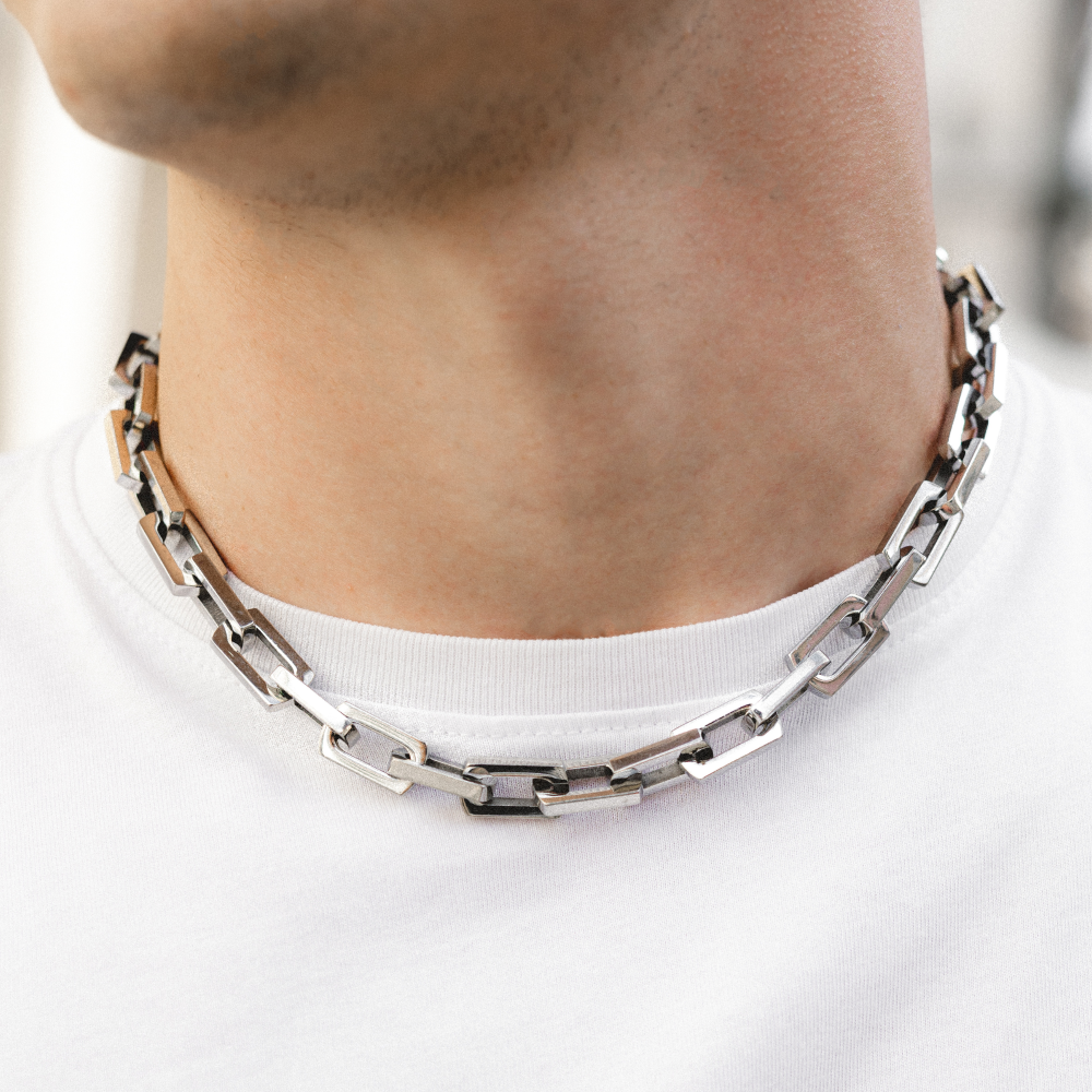 Mens silver choker discount