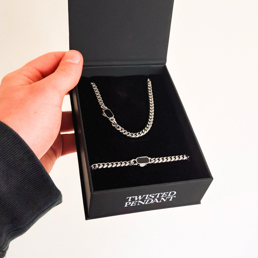 Onyx Cuban Set - Silver