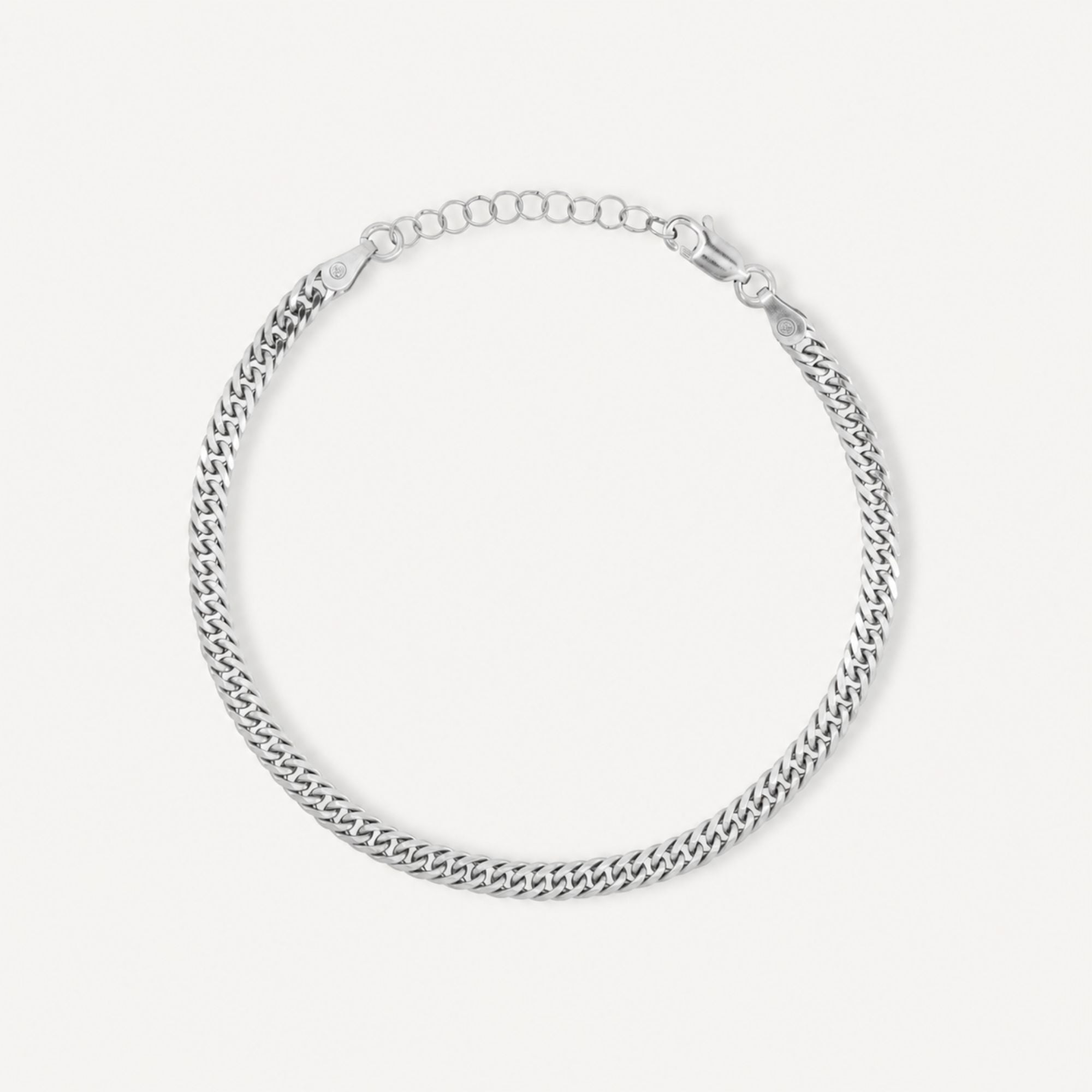 925 Silver Flat Cuban Bracelet (4MM)